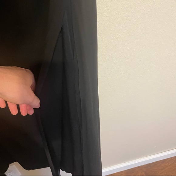 ST JOHN Evening Black Silk Classic Straight Skirt Size 8 Pleated Detail - Picture 4 of 8